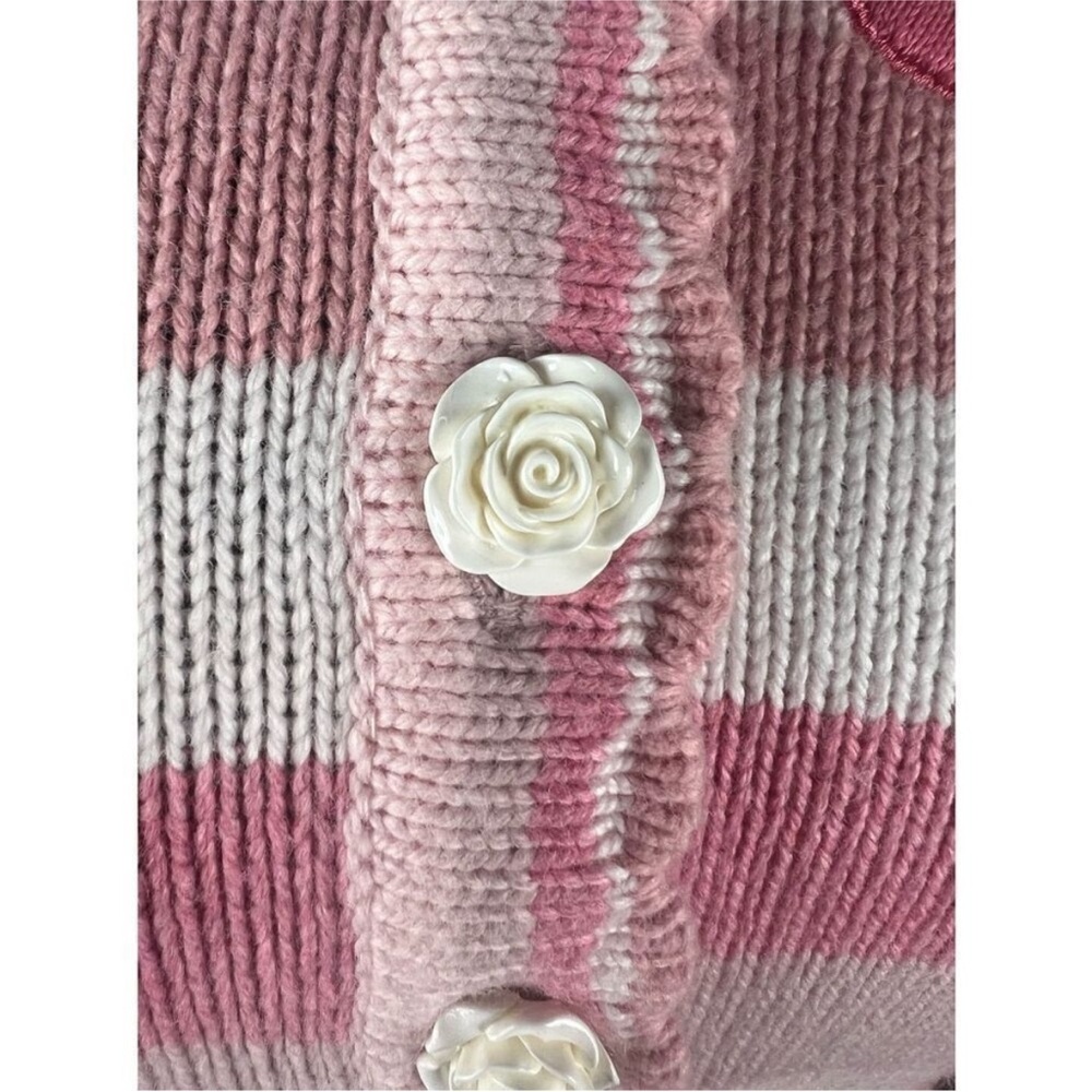 Rare style. LoveShackFancy Cropped Cardigan – Rose Water Swirl Cherry Strawberry - Picture 9 of 12